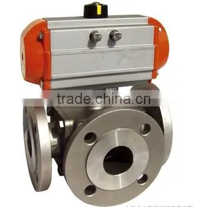 Screw Thread Cast Steel Connect 3way Pneumatic Ball Valve thumbnail-6