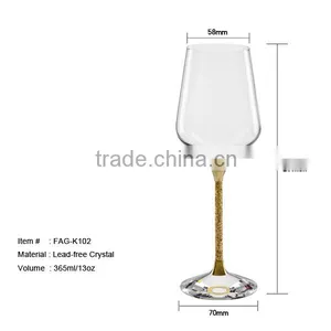 High Quality Wedding Occasion Clear Decorated Crystal Wine Glasses thumbnail-3