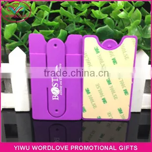 Hot Sell Custom Printing Cell Phone Credit Card Holder With Strong 3M Adhesive Sticker Phone Stand for Promotion thumbnail-1