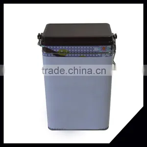 Wholesale Rectangle Metal Biscuit Tin Can With Plastic Lid And Metal Buckle thumbnail-1