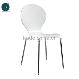 HY 3014 White Color High Quality Plywood Restaurant Chair With Tube Legs thumbnail-1