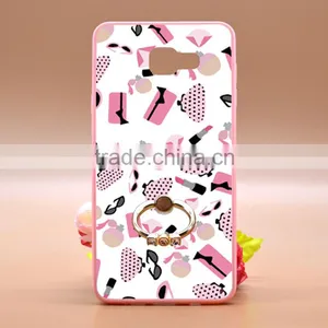 For Samsung A710 Prefume Printing TPU+PC With Metal Ring Slim Phone Case thumbnail-1