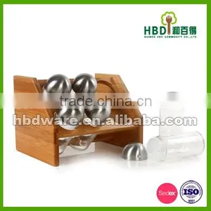 Hot Selling Bamboo Rack Set With Six Glass Spice Jars Wholesale thumbnail-1
