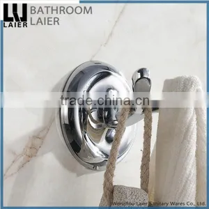 Luxury Bathroom Design Zinc Alloy Chrome Finishing Bathroom Accessories Wall Mounted Double Robe Hook thumbnail-2