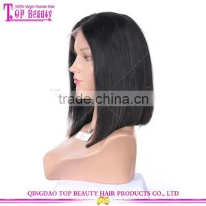 150 Density Wholesale Price Large Stock Short Hair 12 Inches Middle Part Human Hair Short Bob Lace Front Wig thumbnail-4