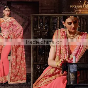 Blue Georgette On Net Designer Lehenga Saree thumbnail-6