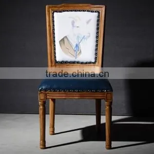 High Quality Square Backrest Antique Style Dining Chair thumbnail-1