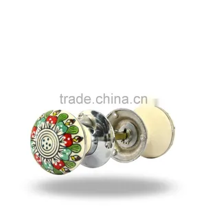 Ceramic Green Red FLower Mortice thumbnail-2