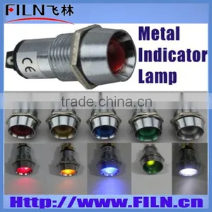 FILN 16mm Diameter 12V Yellow Metal Led Indicator Light thumbnail-1