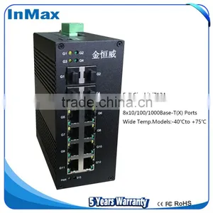 4x1000M FX(SFP Slot) + 8x10/100/1000MBase TX Full Gigabit Industrial Switch IP-Camera, Intelligent Transportation I712A thumbnail-1