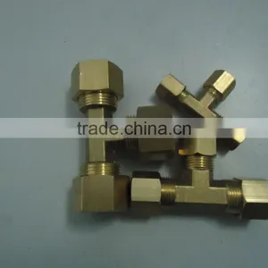 Brass Two Ferrule Tube Fitting , Consists of Three Parts: Body, Cutting Ring and Nut. thumbnail-3