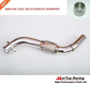 Mertop B** E46 330D 330xd 1998-2003 M57 POLISHED 304 STAINLESS STEEL DECAT EXHAUST DOWNPIPE thumbnail-4