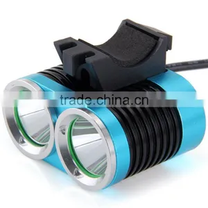 Dark Night K2C Bicycle Accessories Light 2 x XML-T6 LED Aluminum Bike Headlights Taillight Lamp - 2400LM 3 Modes 7000K thumbnail-3