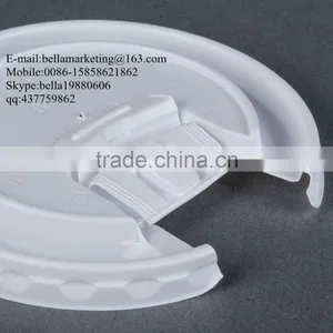 Plastic Flat Lid for Paper Cup Cover, White Liftback and Lock Tab Lid thumbnail-3