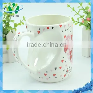 Wholesale Ceramic Coffee Mug With Heart-shaped Handle thumbnail-1