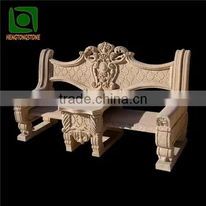 Hand Carved Cheap Stone Garden Bench thumbnail-1