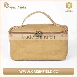 Nice Design Brown Kraft Paper Cosmetic Makeup Bag With Handle thumbnail-4