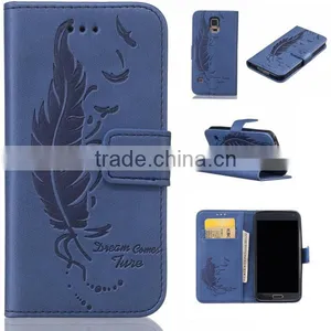 Double Embossed Phone Case Leather Back Cover Flip Phone Hull for Samsung S5 thumbnail-5