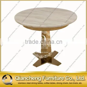 Hotel Project Wedding Event Using Round Marble Rose Golden Side Table thumbnail-1