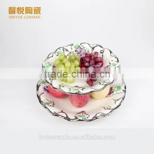 Hot Sale Ceramic Candy Tray ,golden Electroplating Fruit Tray thumbnail-1
