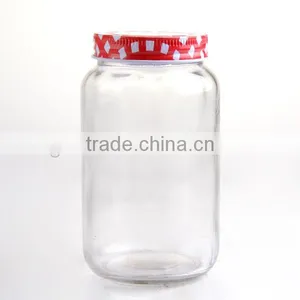 Cheap 600ml Empty Bottle Jar Mason Jar Glass Candy Jar With Color Lid thumbnail-1