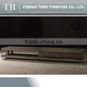 Luxury Long Wooden TV Stand With Luxury Marble Top thumbnail-6