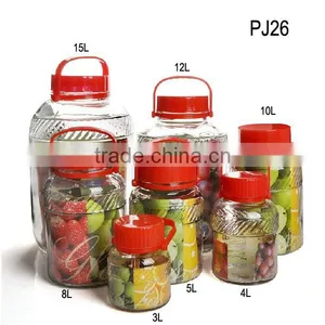 Large Glass Wine Making Jar With Plastic Handled Lid thumbnail-1