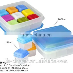 Set of 10 Combine Container Plastic Storage Box thumbnail-1