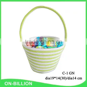 Cotton Cord Coiled Stylish Easter Egg Basket Needlework Bag thumbnail-2