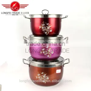 China Factory Cheap High Quality Colorful Stainless Steel Soup Boilling Pot/cooking Pot thumbnail-3