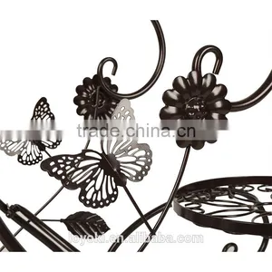 Handicraft Garden Decor Plant Pot Display Retro 3-tier Classic Flower Stand With Modern "S" Design Iron Plant Pot Trays thumbnail-4