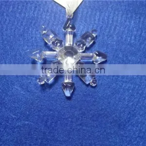 Clear Acrylic Snowflake Hanging Ornament Supplier for 2015 thumbnail-3