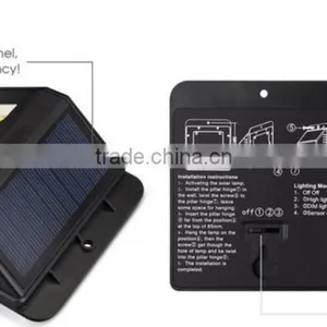 8 LED Black Outdoor Solar Powered Security Integrated Solar Street Light thumbnail-2