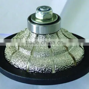 HIGH Quality F-shape Vacuum Brazed Diamond Edge Profile Wheel/Brazed Diamond Router Bits thumbnail-1