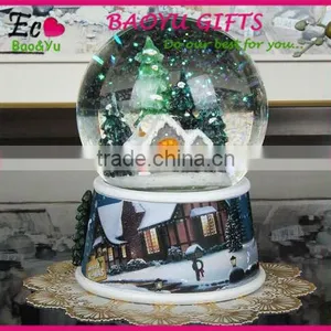 Polyresin Christmas Snow Globe Decoration Snow Globe With Music Box thumbnail-1