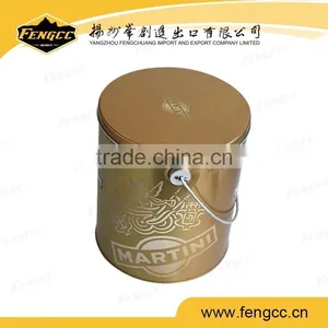 Bucket Tin Box With Metal Handle Ring in Cutom Print thumbnail-1
