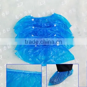 Non Woven Disposable PE Shoe Cover With Machine Made,disposable Clear Transparent Blue pe Shoe Cover thumbnail-2