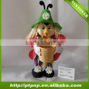 Harvest Fabric Scarecrow Decoration With Bamboo Pot thumbnail-1