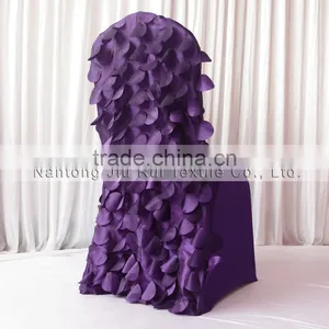 2016 New Design 3D Ruffled Wafer & Leaf Shape Taffeta Back Stretchy Lycra Chair Cover 100PCS For Sale thumbnail-2