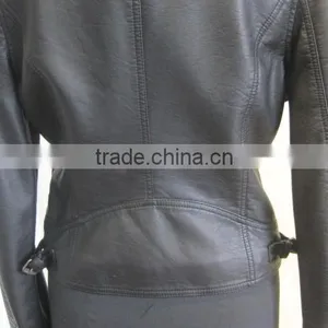 Women Leather Jackets Outwear Coat Feminino Jaqueta Couro 2016 Spring Women Brand Rivet Zipper Faux Pu Leather Motorcycle Jacket thumbnail-4