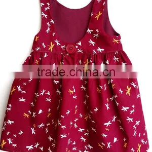 New Fashion Pure Cotton In Red Color Baby Girls Dress Summer thumbnail-3