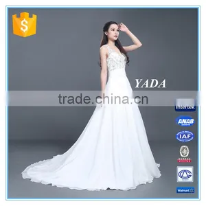 Holy Chiffon V Neck Hand Beaded Long Train A Line Bridal Wedding Dress For Wedding thumbnail-1