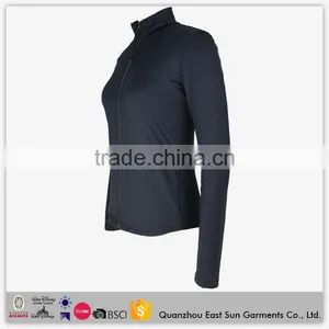 OEM Plain Black Classic Casual Clothes Wholesale Fitness Running Custom Made Softshell Jackets For Women thumbnail-2