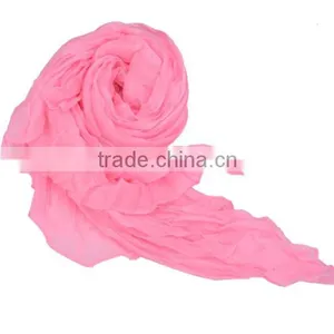 Women's Long Crinkle Scarf Wraps Soft Shawl Stole Pure Color Wholesale Scarf 7589 thumbnail-5