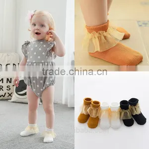 Baby Girl Socks Newborn Chiffon Kids Lace Socks Summer Girls Cute Solid Children's for Princess thumbnail-1
