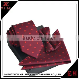 Wedding Polyester Bowtie and Red Tie Sets thumbnail-1