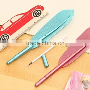 0.5mm Black Pen Feather Shape Ballpoint Pen Plastice Office Stationery Pen thumbnail-4