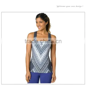 Latest Design Custom Fitness Printed Sexy Women Tank Top Yoga Sportswear thumbnail-2