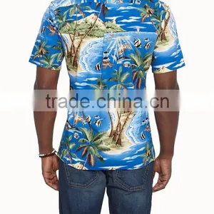 2015 Hawaiian Short Sleeve Shirts 100%cotton Casual Shirts thumbnail-2