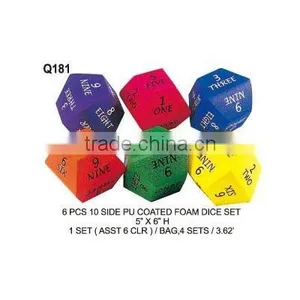 (Q181) 6 PCS 10 SEDES PU COATED FOAM DICE SET thumbnail-1